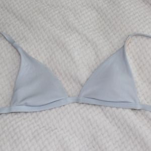 Light Blue Ribbed Bikini Top